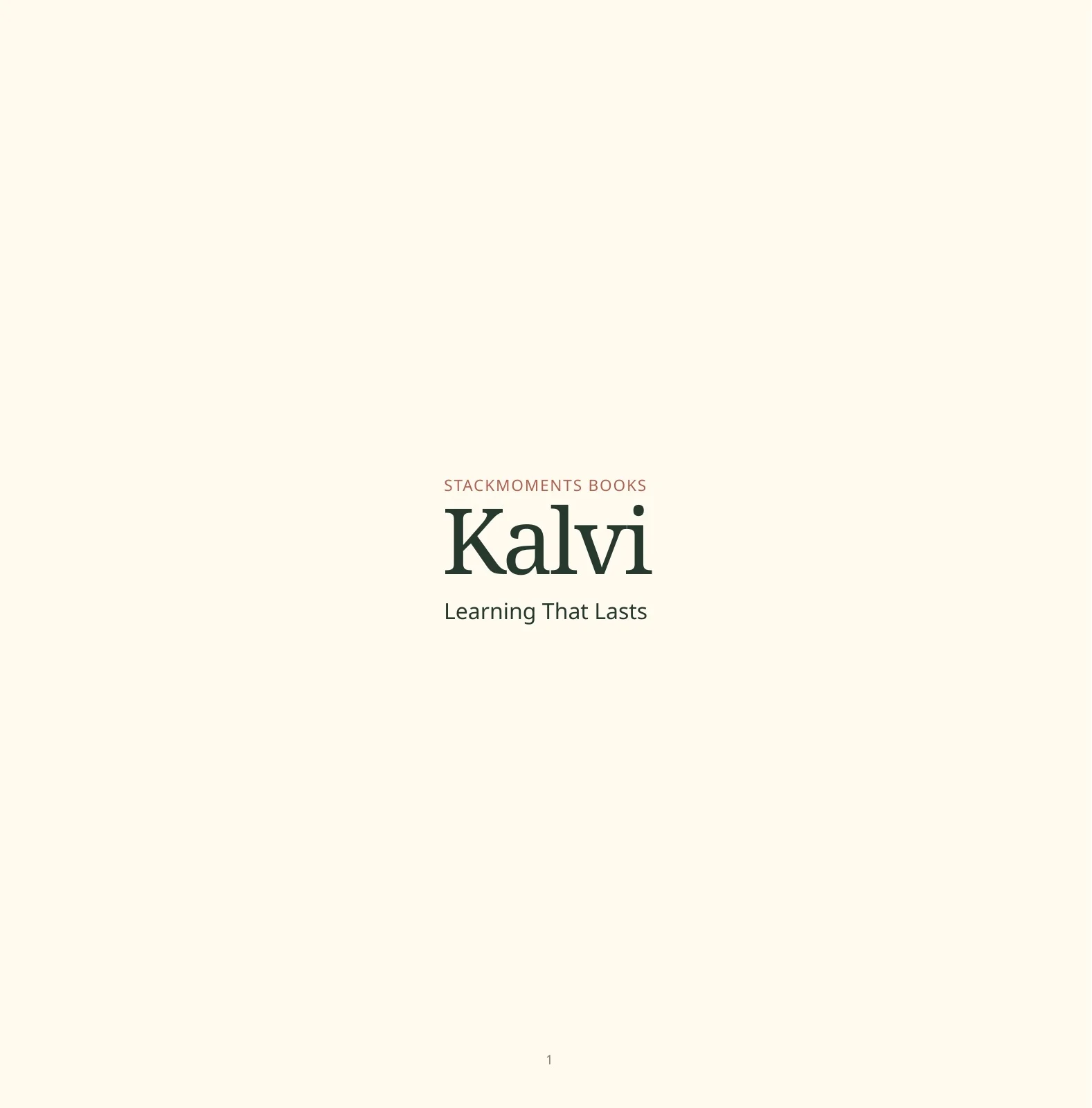 Preview of Kalvi: Learning That Lasts, page 1